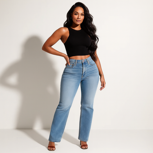 Mid-low Rise Stretch Jeans